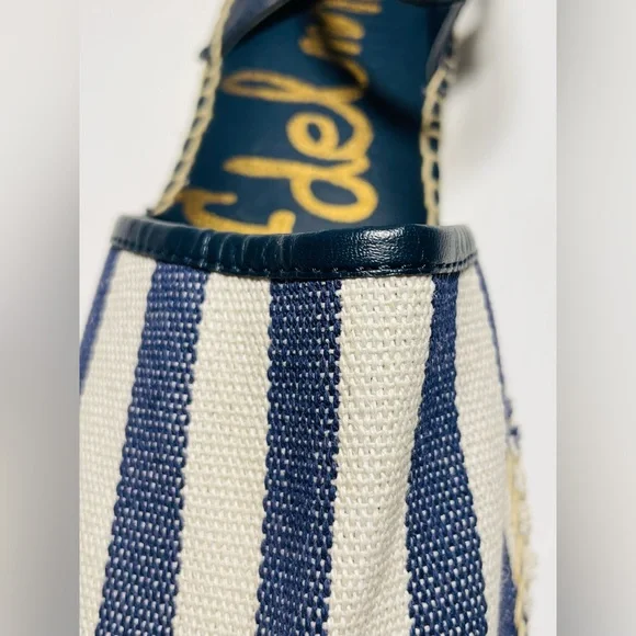 BNWOT Sam Edelman Vivian Espadrille Sandals Navy Stripe Nautical Chic Sz 7.5 - Picture 5 of 11